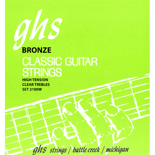 GHS Silver Alloy - Classical Guitar String Set, Tie-On, Phosphor Bronze Basses, High Tension