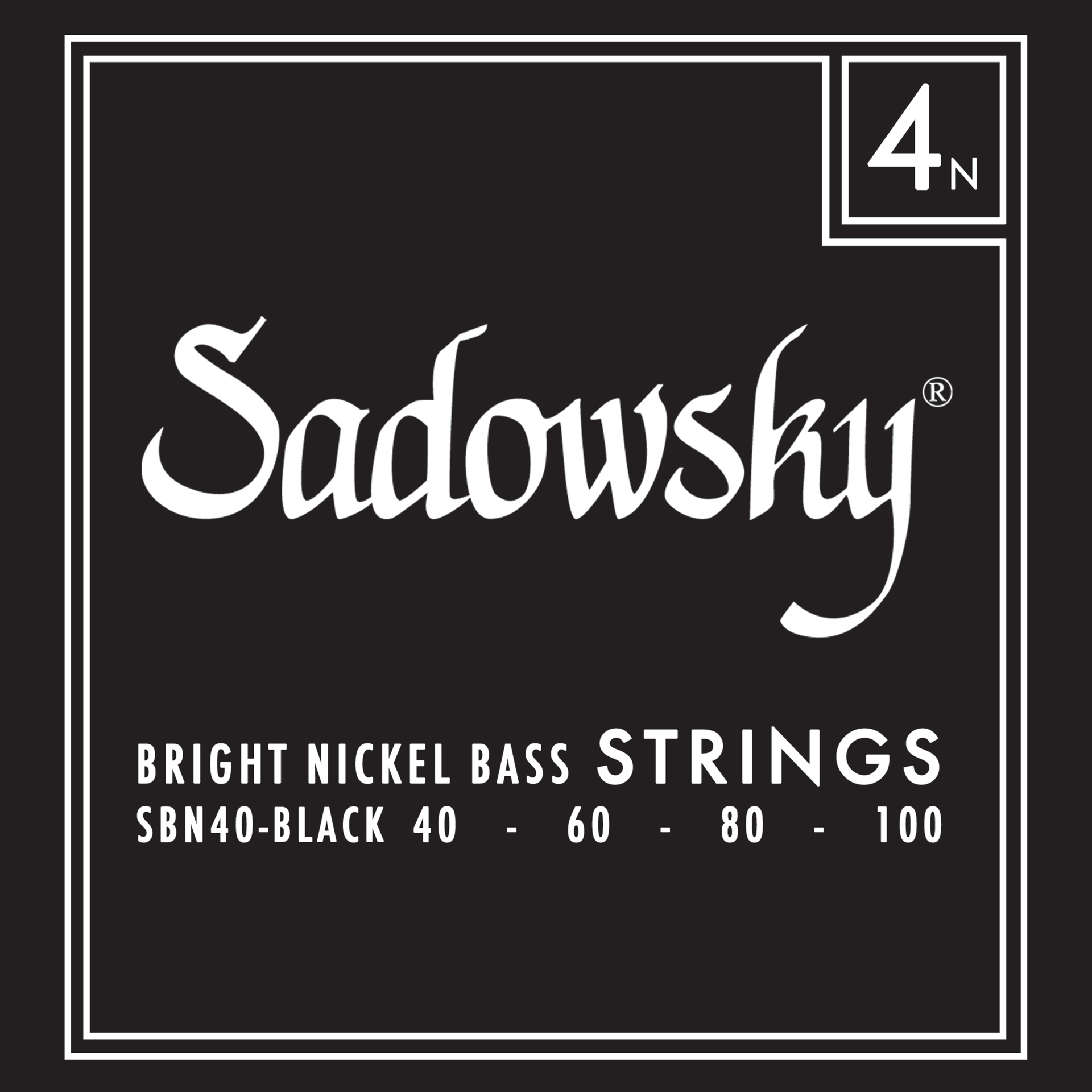 Sadowsky Black Label Bass String Set - 4-String, Nickel, Long Scale (34"), .040-.100