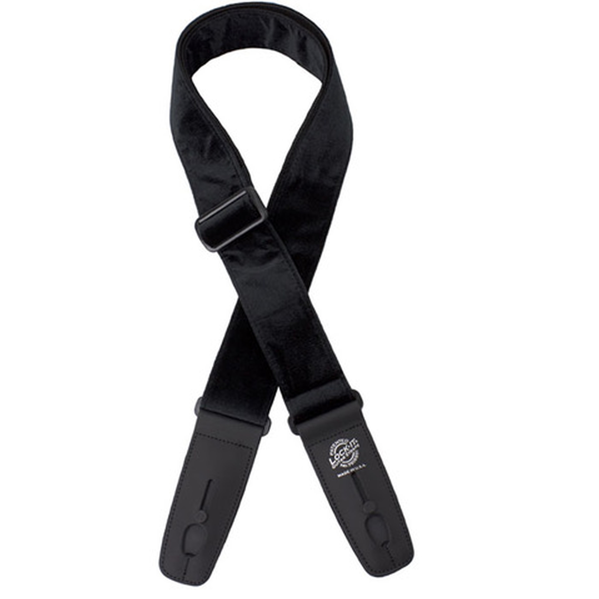 Lock-It Strap 2" Crushed Velvet (LIS 018 CV2-BLK), Black