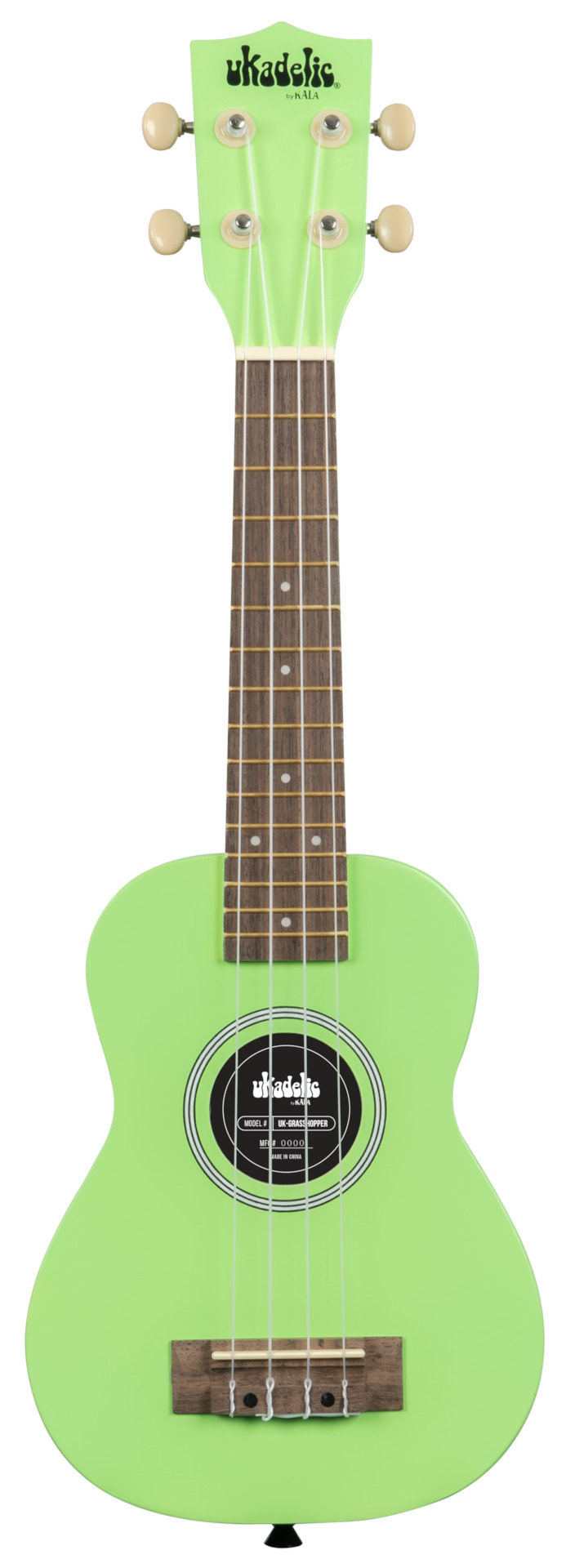 KALA Ukadelic UK-GRASSHOPPER - Grasshopper Soprano Ukulele, with Tote Bag