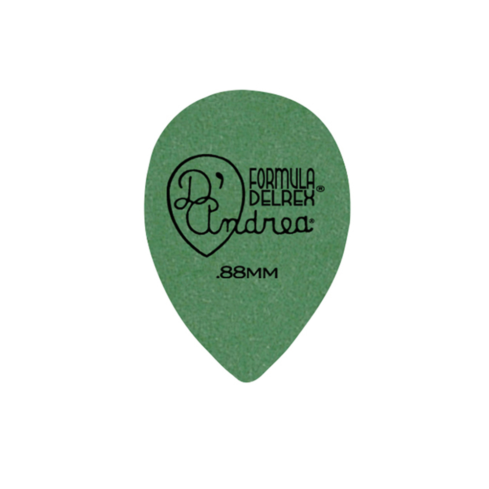 D'Andrea Formula Delrex Picks - 358 Shape (RD358 .88MH), 72 pcs Refill Bag, 0.88 mm, Green