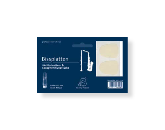 Bissplatte transparent für Klarinette Saxophon - selbstklebend