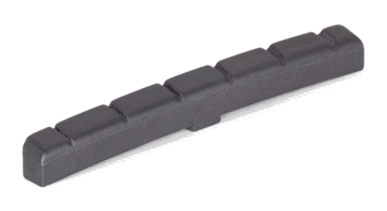 Black TUSQ XL PT-5012-00 - F-Style Electric Guitar Nut, Flat & Curved Bottom, Slotted
