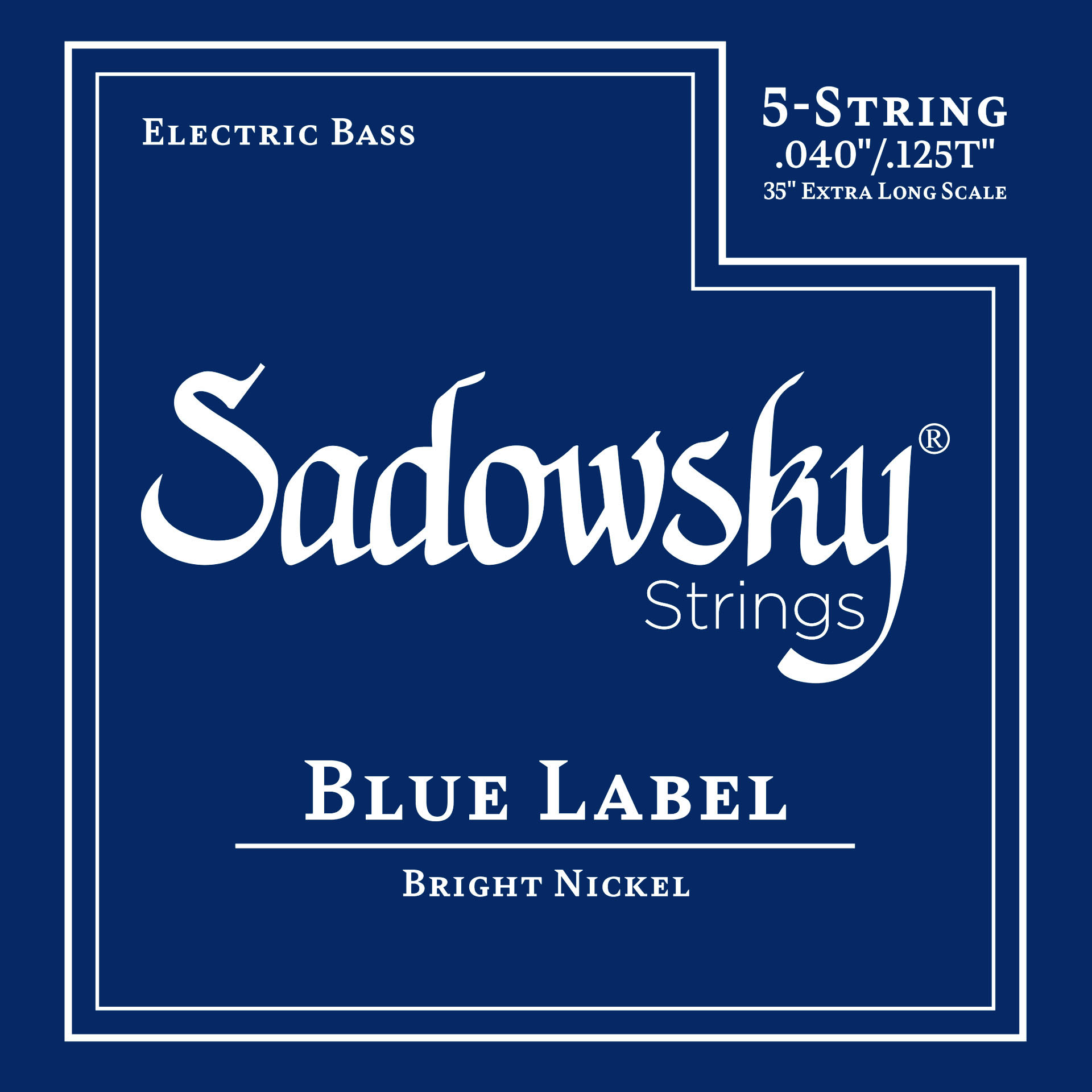 Sadowsky Blue Label Bass String Set - 5-String, Nickel, Taperwound, Extra Long Scale (35"), .040-.125