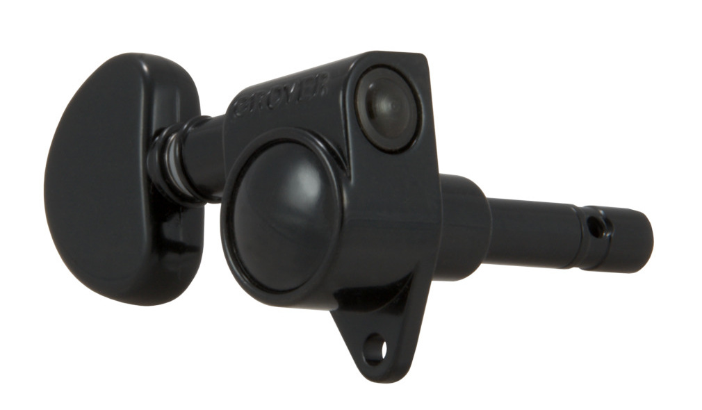 Grover 106BC Original Locking Rotomatics with Round Button - Single Guitar Machine Head, 1 Piece, Treble Side (Right) - Black Chrome