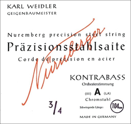 Nürnberger Präzisions-Stahlsaite D - 3/4 Größe Kontrabass