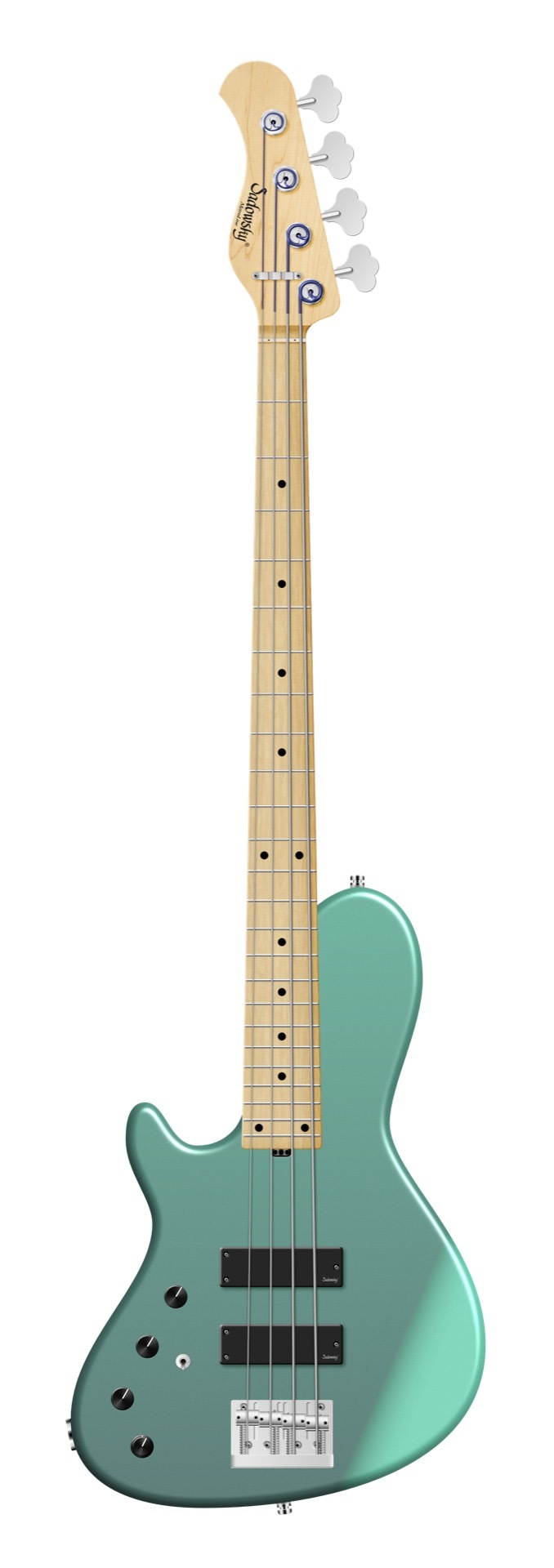 Sadowsky MetroLine 24-Fret Single Cut Bass, Swamp Ash Body, Maple Fingerboard, 4-String, Lefthand - Solid Sage Green Metallic Satin