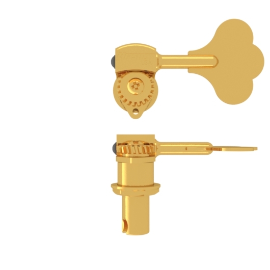Hipshot HB6 - Ultralite Bass Machine Head, 1/2" Post, Clover Leaf Key, Bass Side - Gold