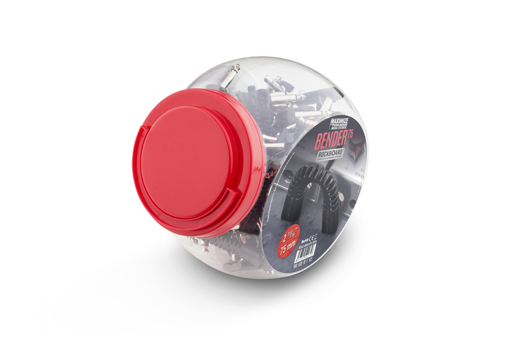 RockBoard Bender75 Flat Pedal Connector, Sales Bowl (50 pcs.) - 7.5 cm / 2 61/64"