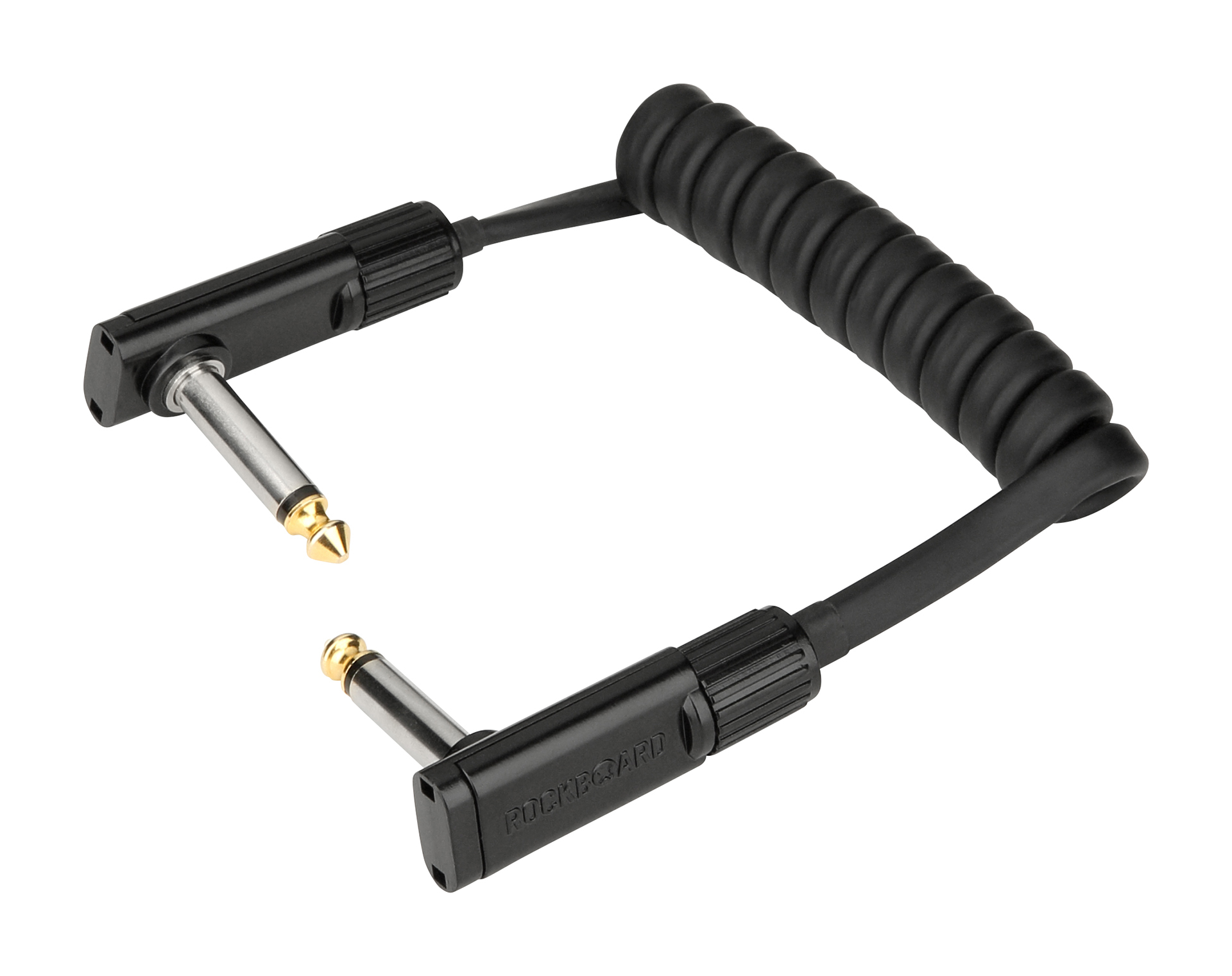 RockBoard Black Coiled Series Flat Patch Cable - 50 cm / 19 11/16"