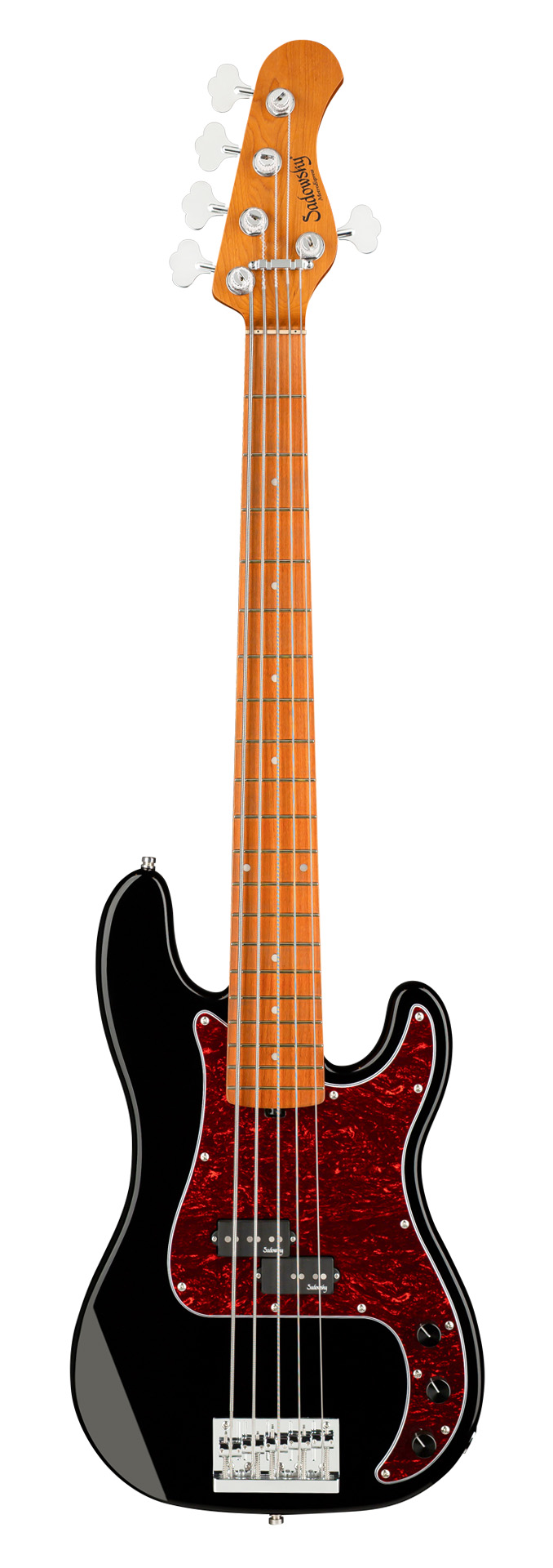 Sadowsky MetroExpress 20-Fret Ultra Vintage P Bass, Roasted Maple Fingerboard, 5-String - Solid Black High Polish