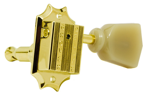 Grover 135G Vintage Machine Heads - Single Guitar Machine Head, 1 Piece, Bass Side (Left) - Gold