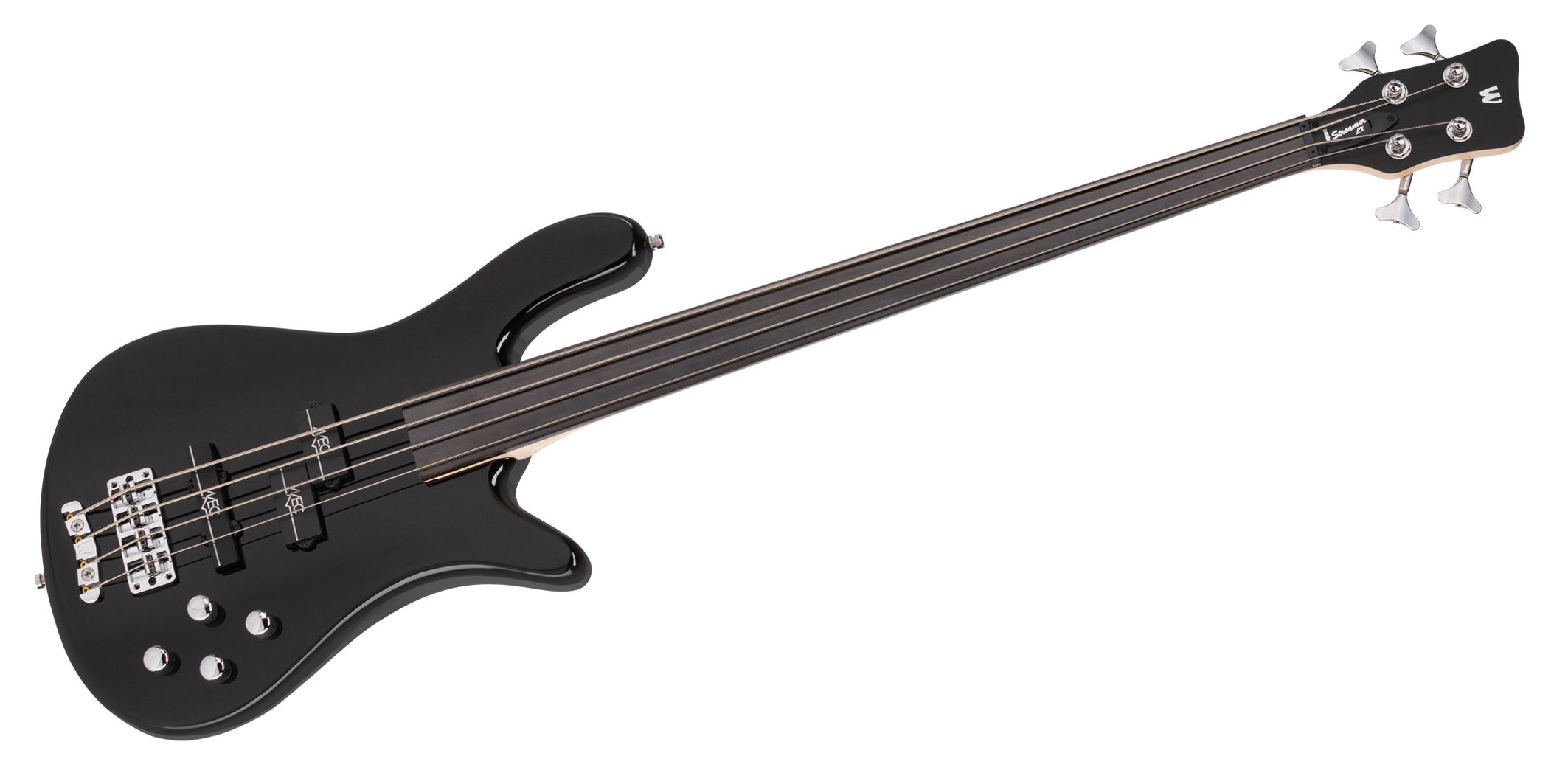 Warwick RockBass Streamer LX, 4-String, Fretless - Solid Black High Polish
