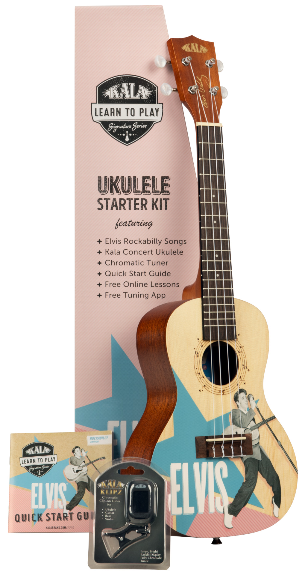 KALA KALA-LTP-C-ERB - Kala Learn To Play Elvis Rockabilly, Concert Ukulele Starter Kit