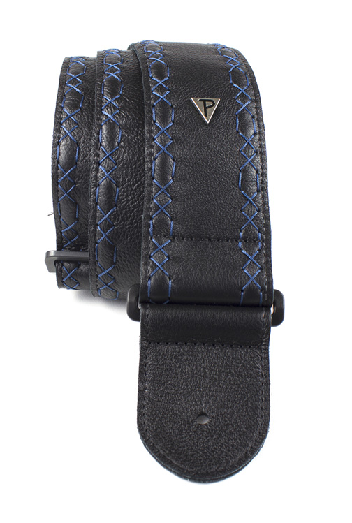 Perri's 7290 Glove Leather Gurt, black with blue