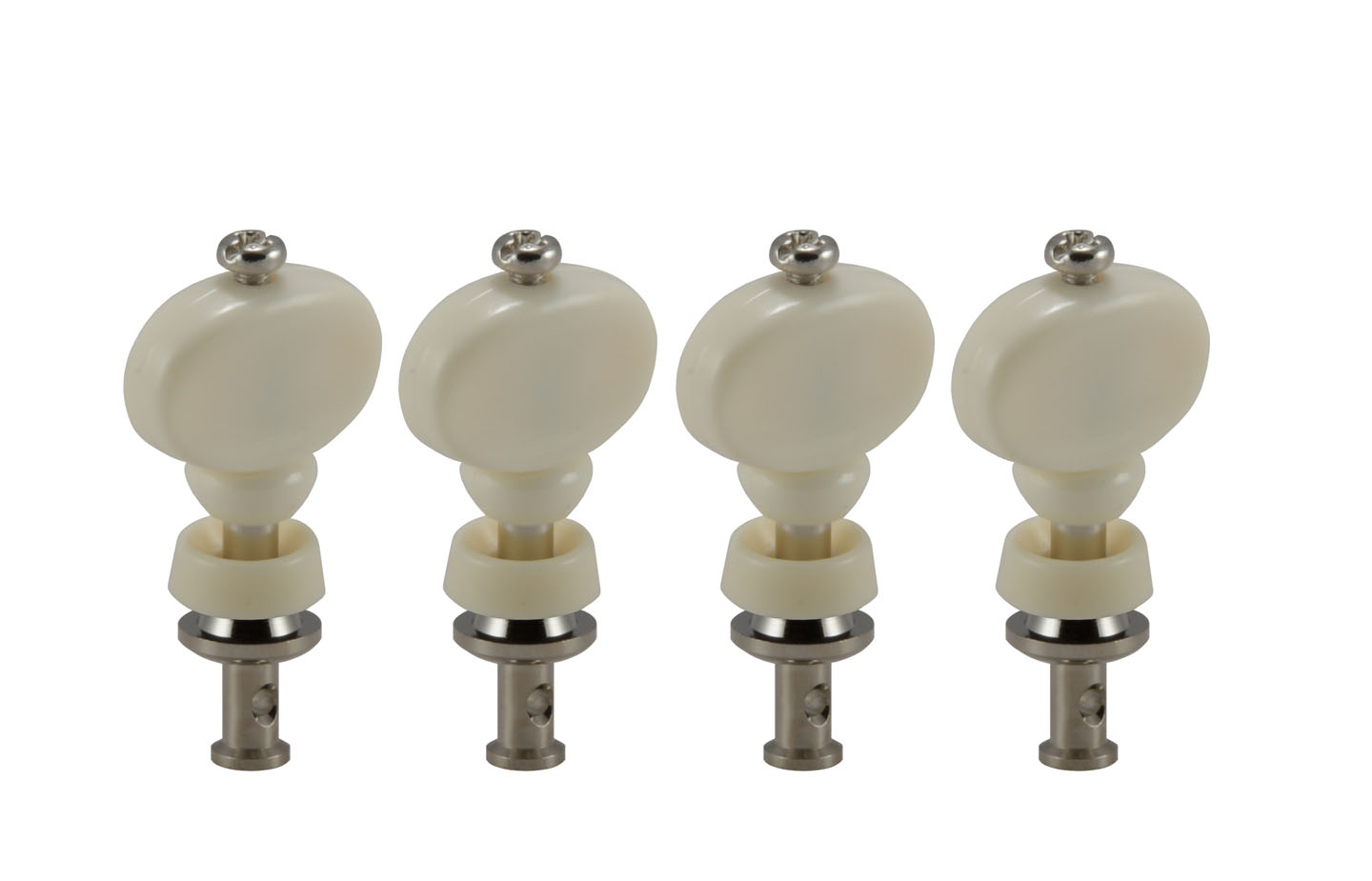 Grover 2W Champion Ukulele Pegs with White Button - 4 pcs. - Nickel