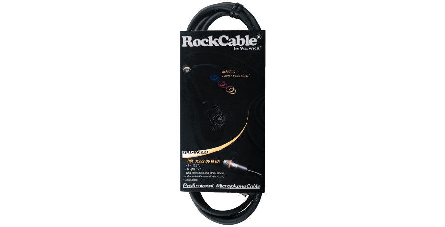 RockCable Audio Kabel - XLR (male) / TRS (6.3 mm / 1/4"), Balanced, Color Coded - 2 m / 6.6 ft
