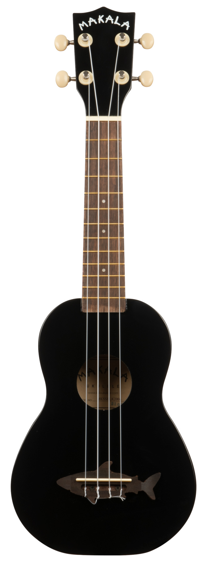 Makala Shark MK-SS-BLK - Black Soprano Shark Ukulele, with Tote Bag