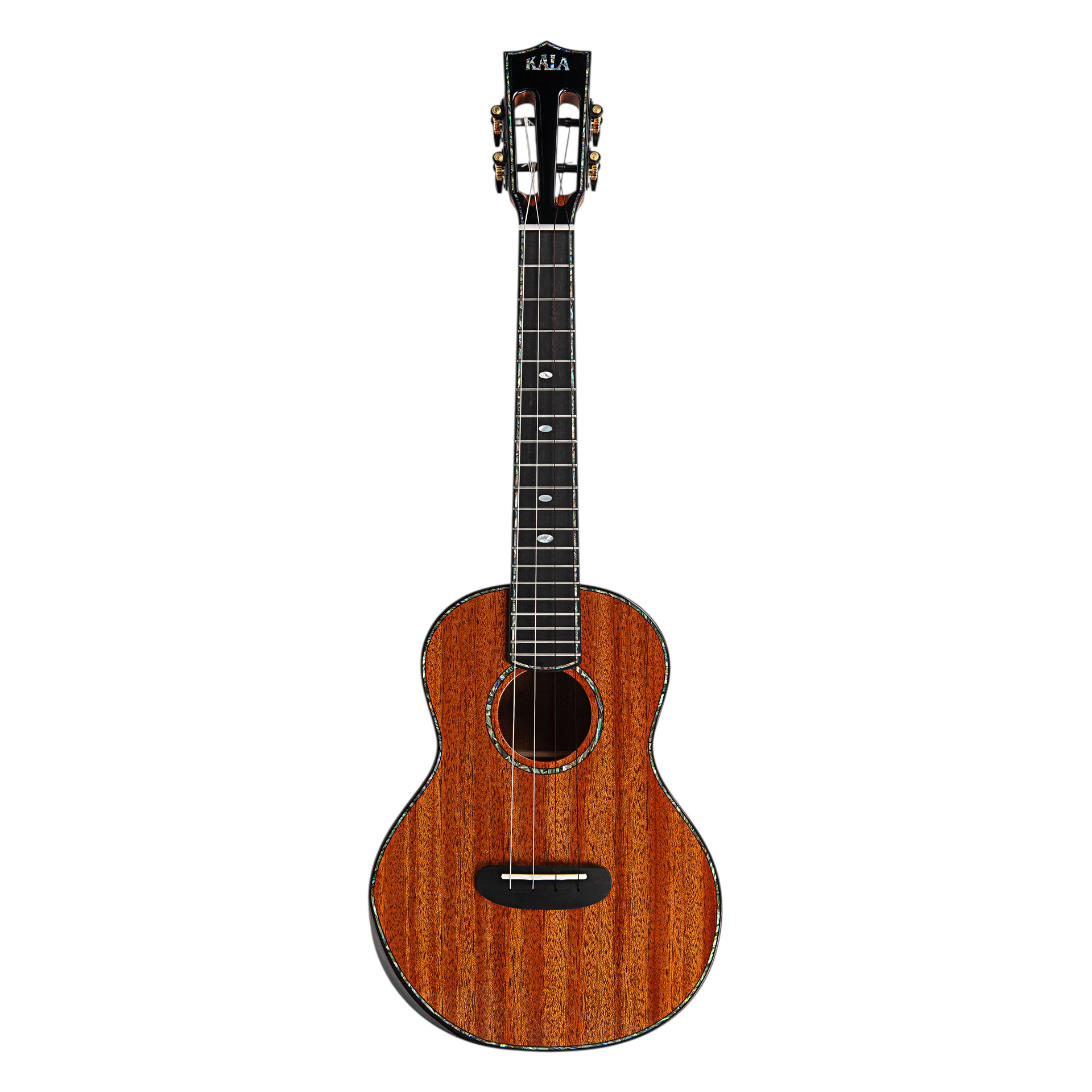 KALA KA-CTD-SMH-TG - Contour Deluxe All Solid Gloss Mahogany Tenor Ukulele, with Bag