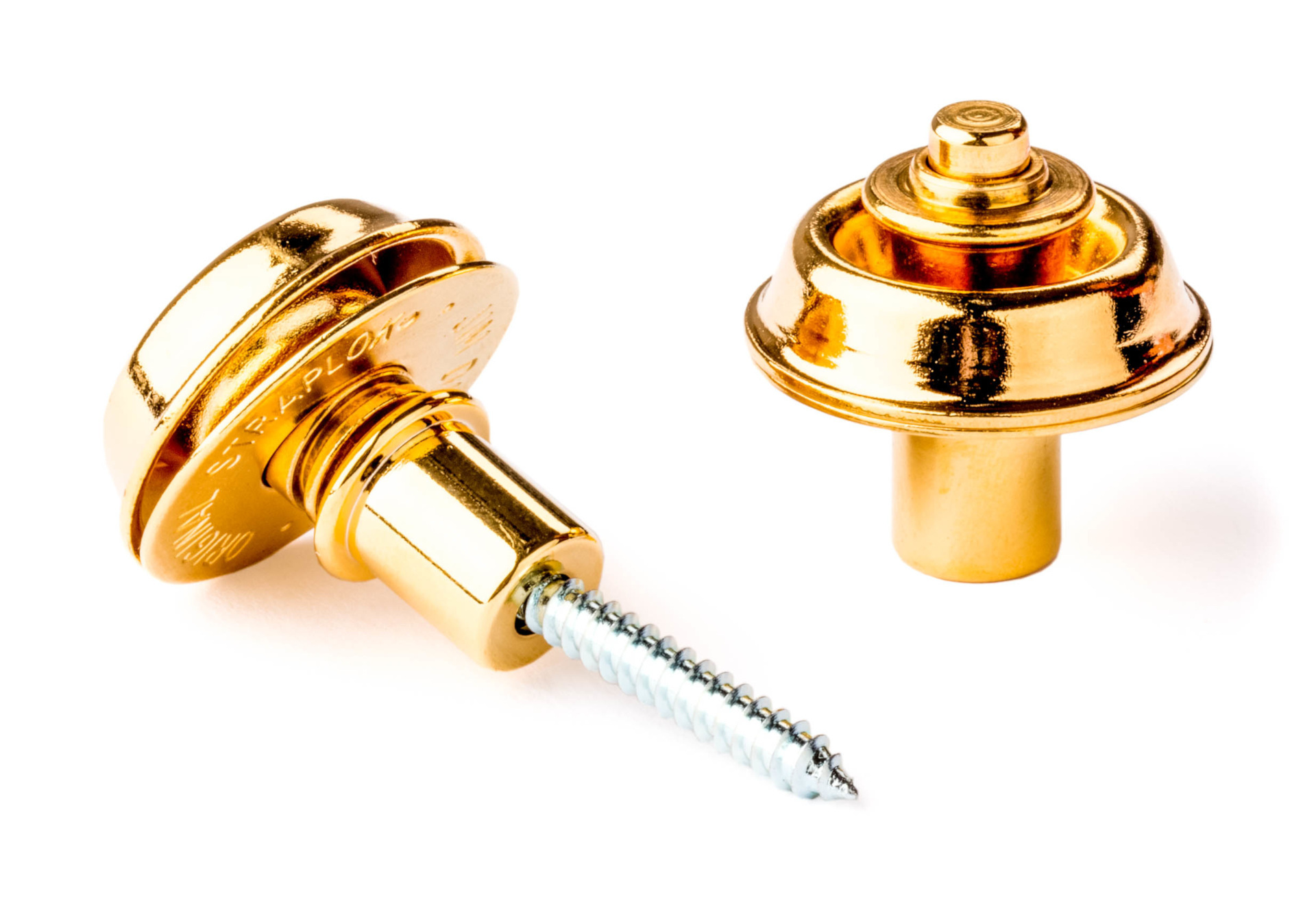 Dunlop Straplok Strap Retainers - Flush Mount (SLS1404G) - Gold Flash