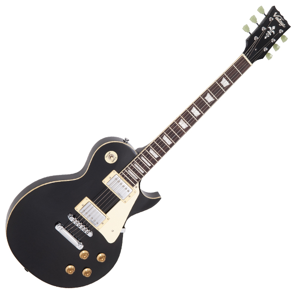 VINTAGE Reissued V100BLK E-Gitarre, Gloss Black