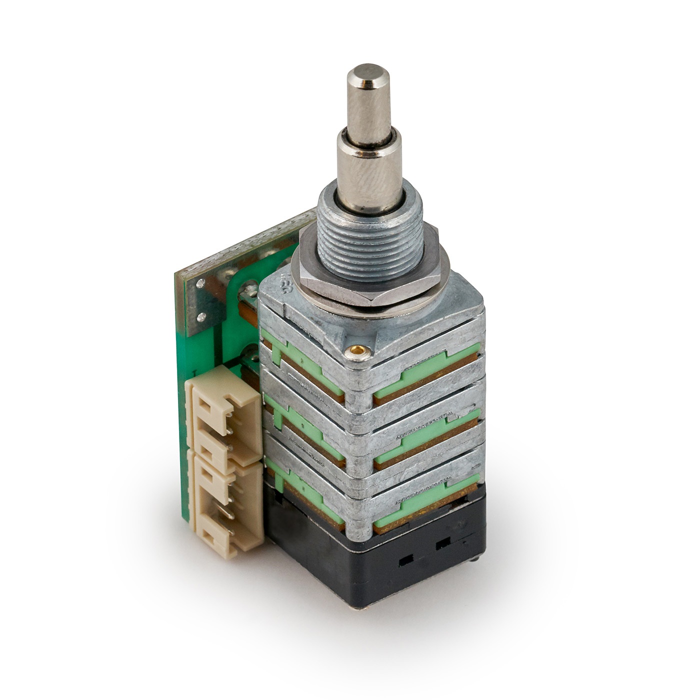 MEC Volume + Balance Potentiometer Push/Pull Module for Active Pickups, B500K / (05C+05A 25K), DPDT, R5 Connector, Solid Shaft