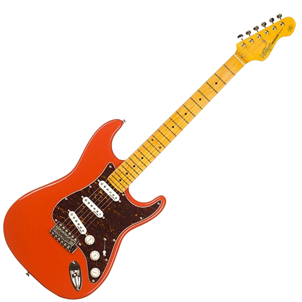 VINTAGE Reissued V6MFR E-Gitarre, Firenza Red