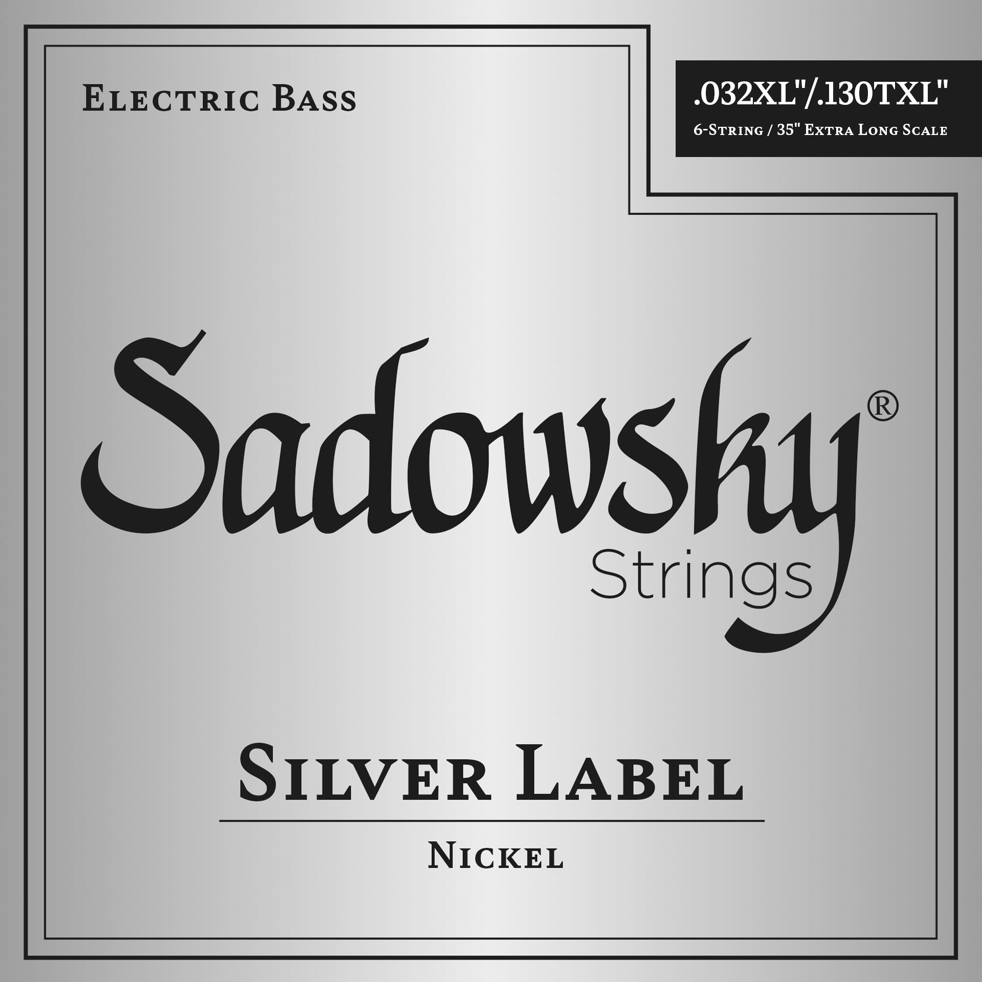 Sadowsky Silver Label Bass String Set, Nickel, Taperwound, Extra Long Scale (35") - 6-String, .032-.130