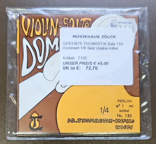 THOMASTIK Satz 130 DOMINANT Violin Saiten Satz 1/4 medium