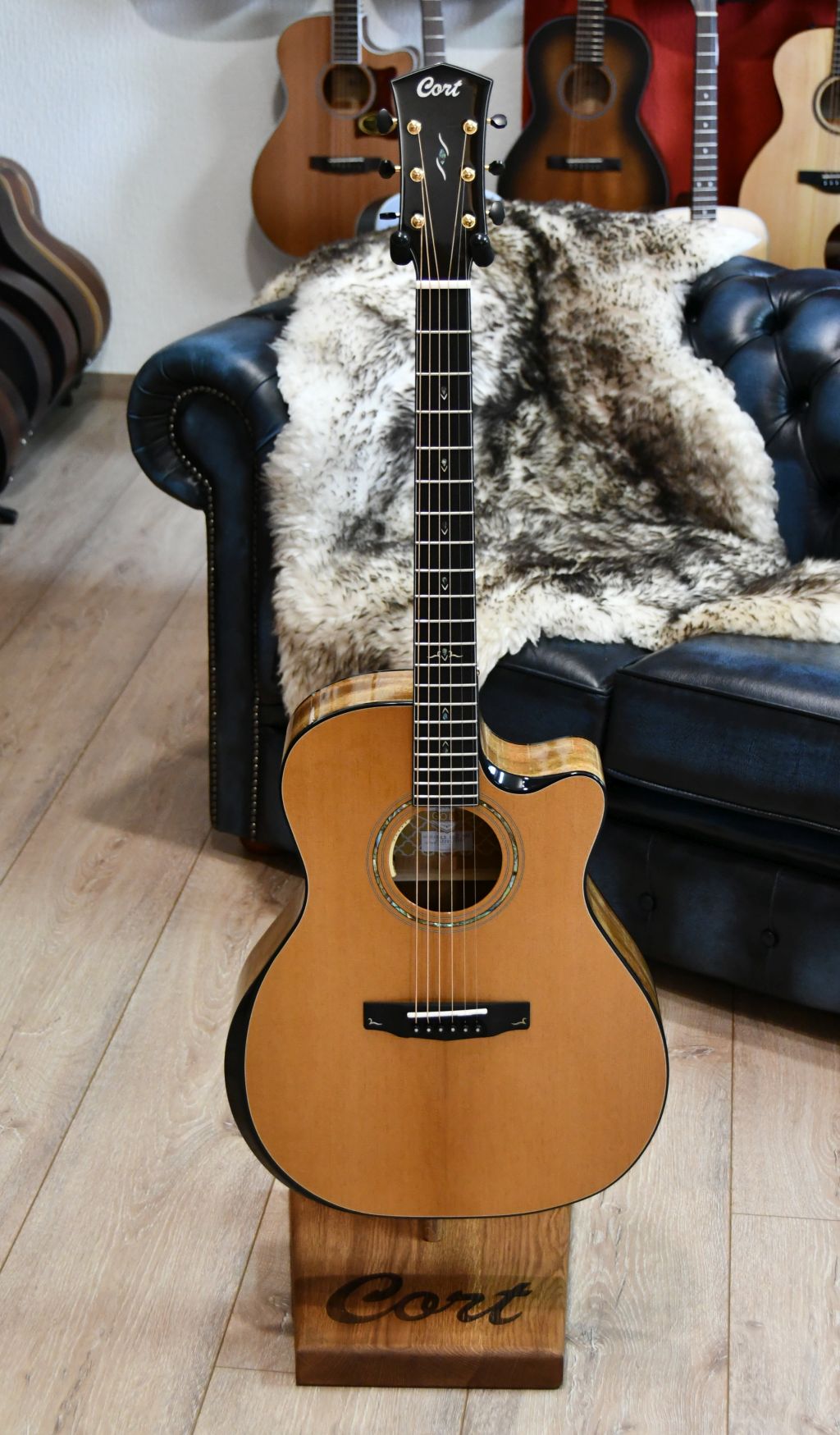 CORT Westerngitarre GOLD EDGE LE Natur, Preamp + Koffer