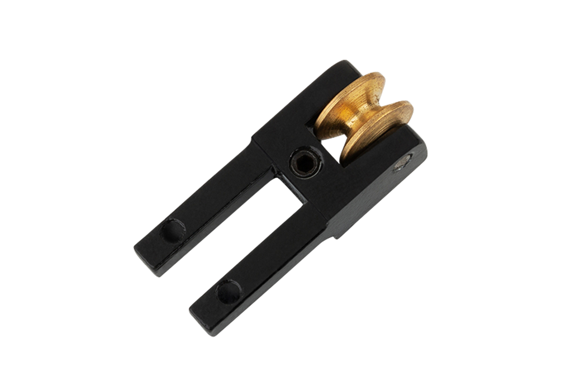 Kahler Guitar Saddle Fork - Wide Brass Roller, Black Krome