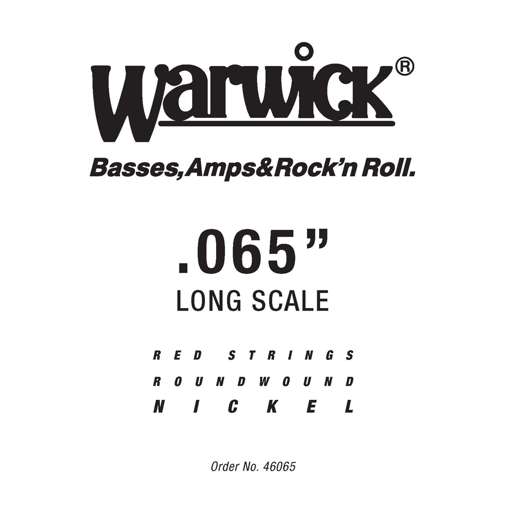Warwick Red Strings Bass Strings, Nickel-Plated Steel - Bass Single String, .065", Long Scale