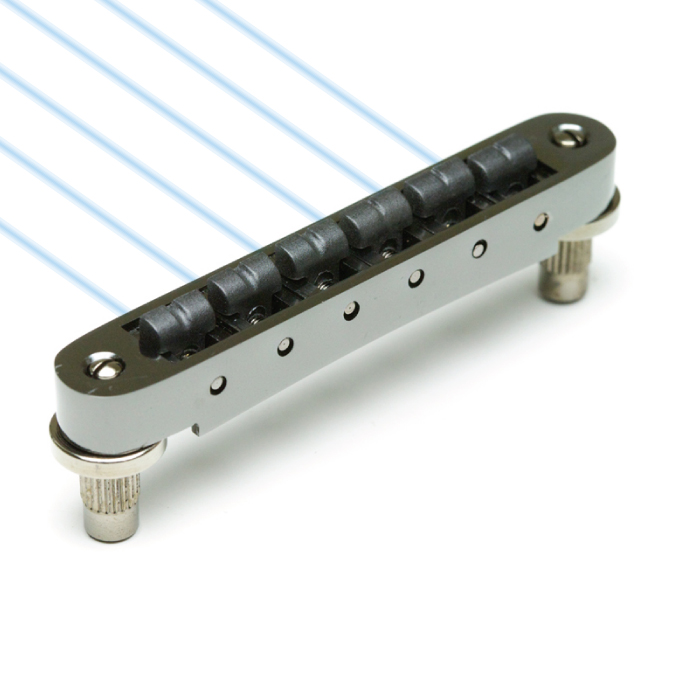 Ghost PN-8843-BN - Loaded ResoMax NV2 Tune-O-Matic Bridge, 4 mm - Black Nickel