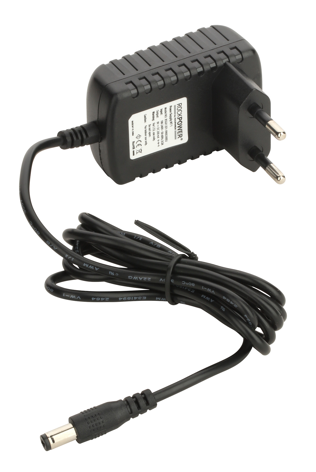 RockPower NT 1 - Power Supply Adapter (9V DC, 200 mA, (-) Center, Euro Plug)