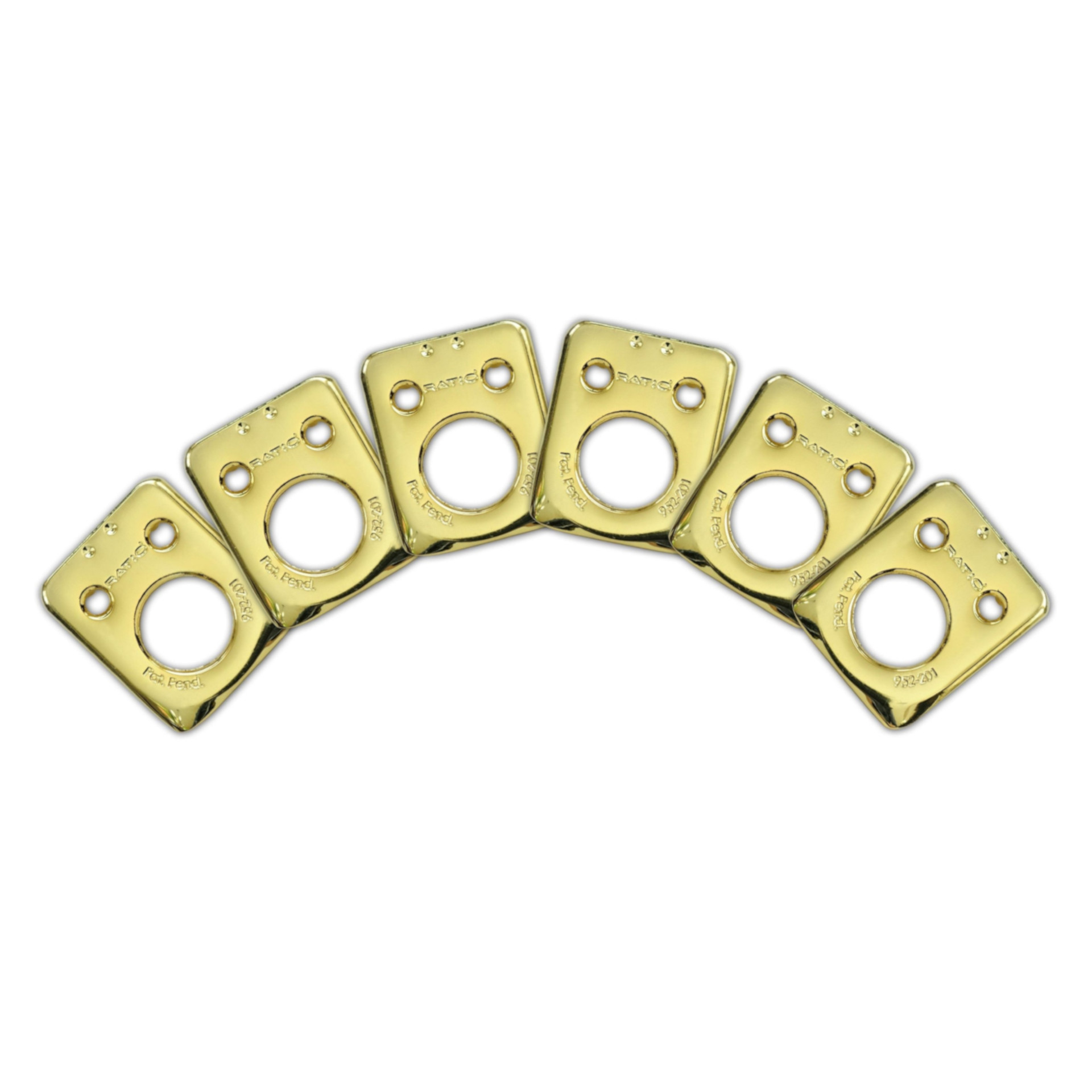 Graph Tech PRT-952-222-G0 Ratio InvisoMatch Mounting Plates, Sperzel Style 1-Pin Hole (6 pcs.) - Gold