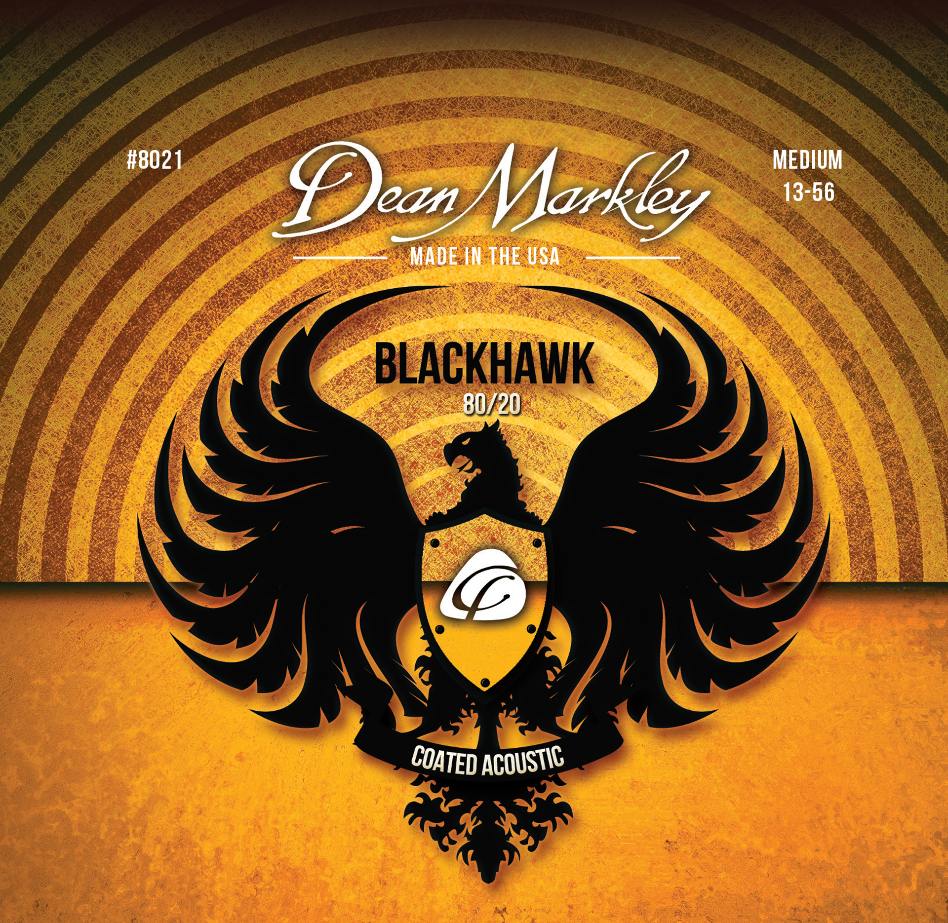 Dean Markley Blackhawk - 8021 - Coated Acoustic Guitar String Set, 80/20, Medium, .013-.056