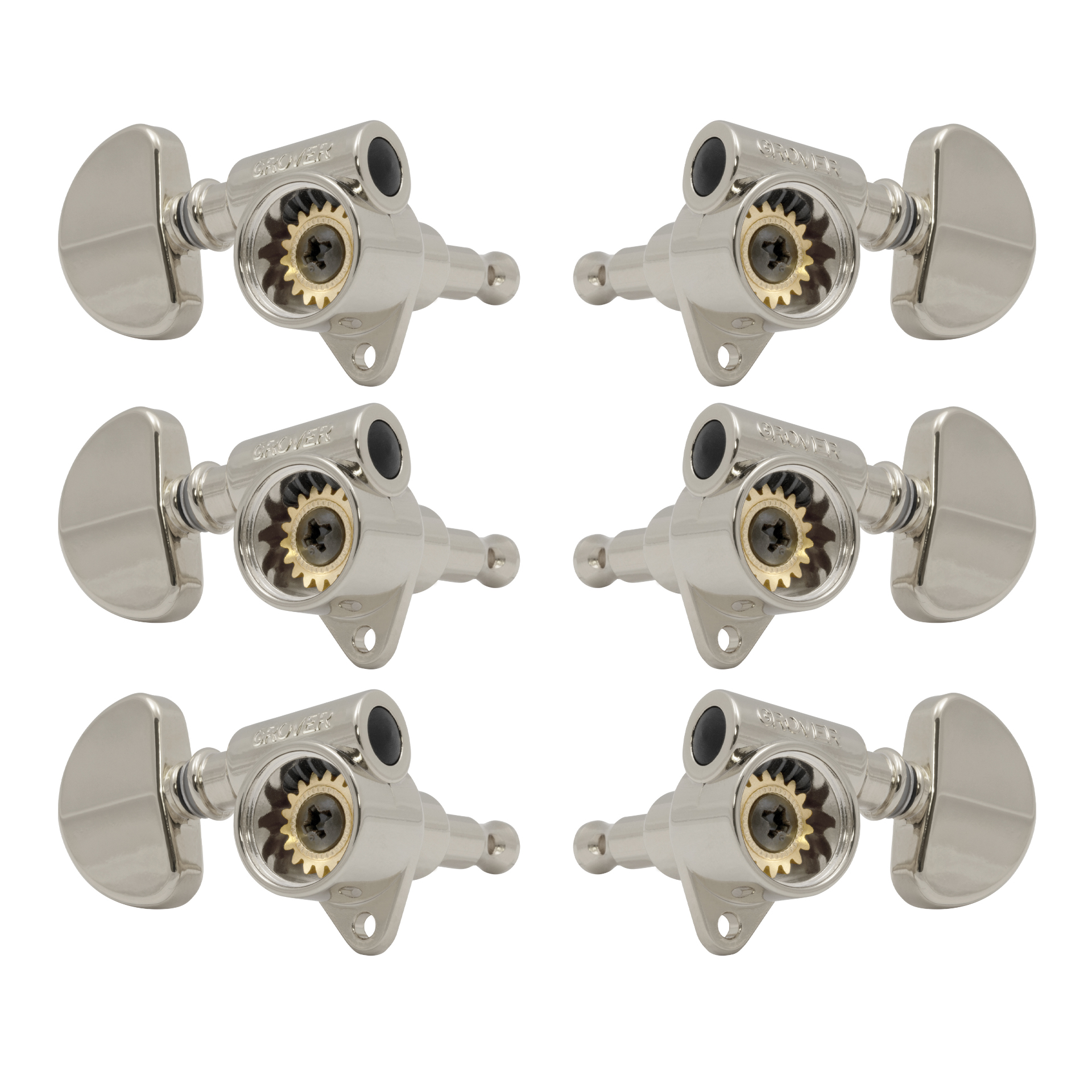 Grover 102SVN Skeleton View Rotomatics - Guitar Machine Heads, 3 + 3 - Nickel