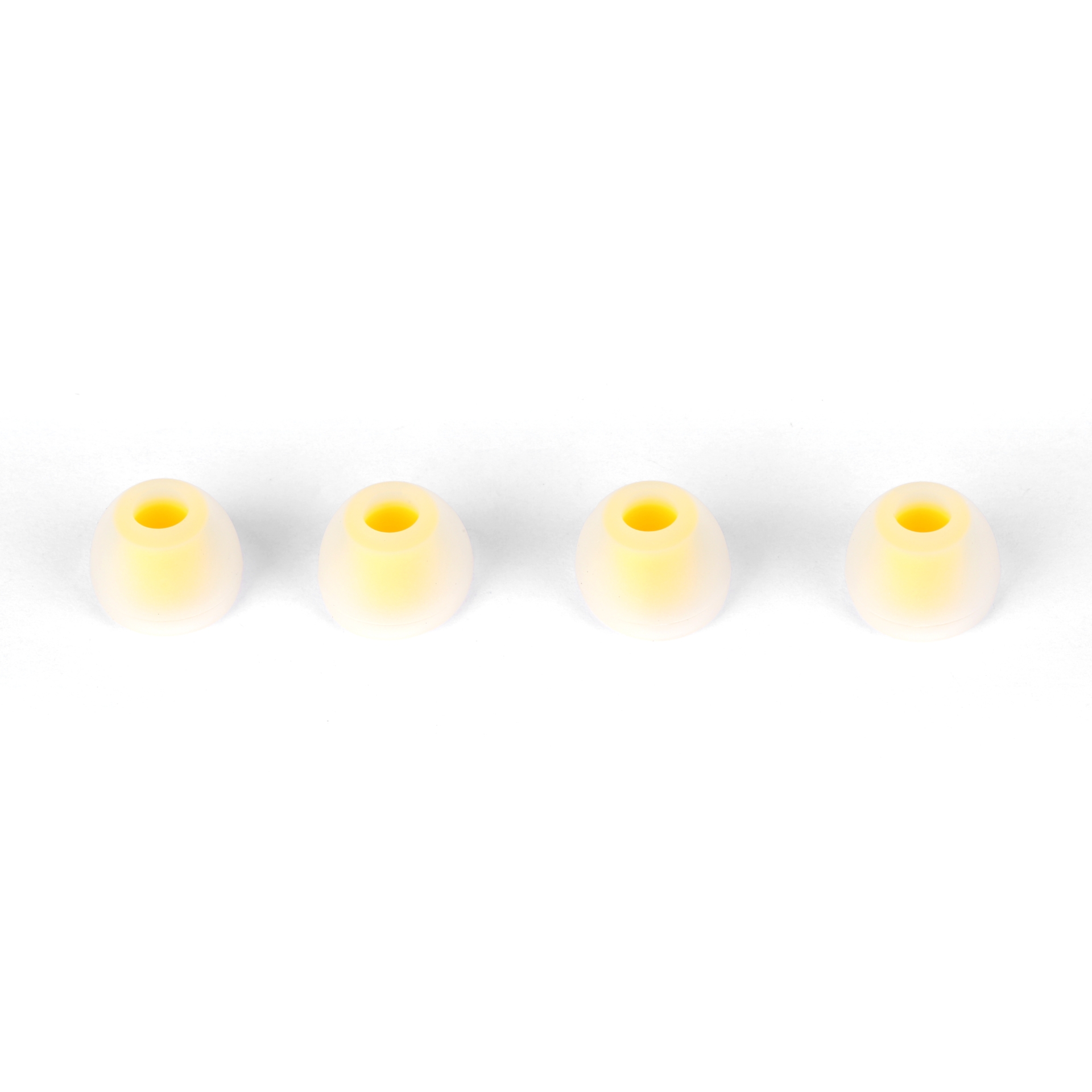 XVive Soft Silicone Ear Tips for T9, White Translucent + Yellow, 4 x M