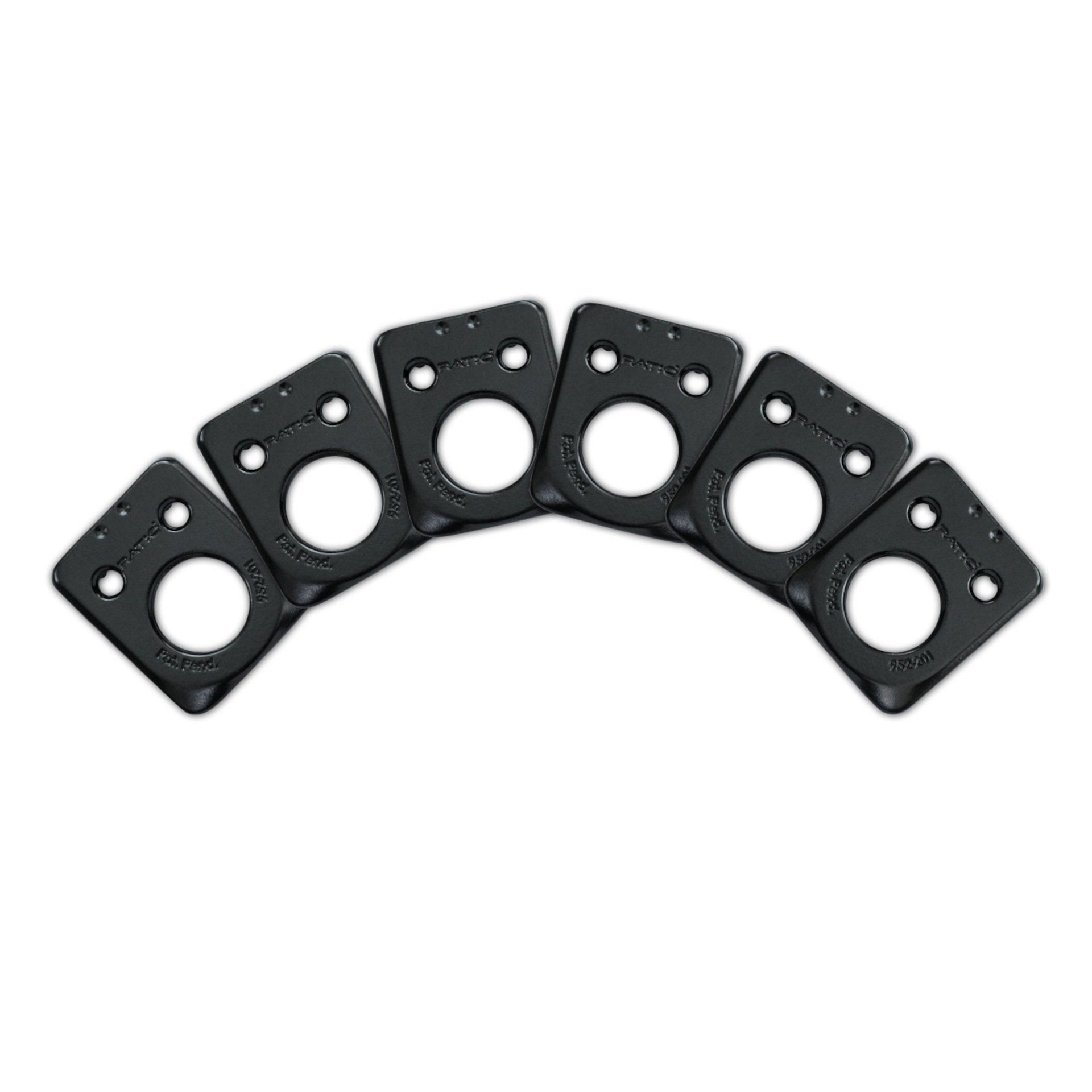 Graph Tech PRT-952-222-B0 Ratio InvisoMatch Mounting Plates, Sperzel Style 1-Pin Hole (6 pcs.) - Black