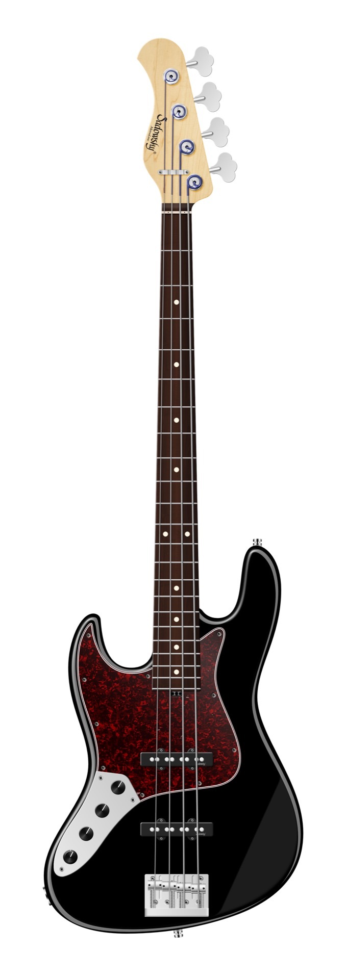Sadowsky MetroLine 22-Fret Will Lee Artist Line Bass, Red Alder Body, Morado Fingerboard, 4-String, Lefthand - Solid Black High Polish
