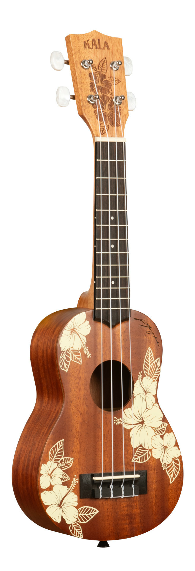 KALA KA-HIBISCUS-S - Hibiscus Mahogany Soprano Ukulele, with Bag