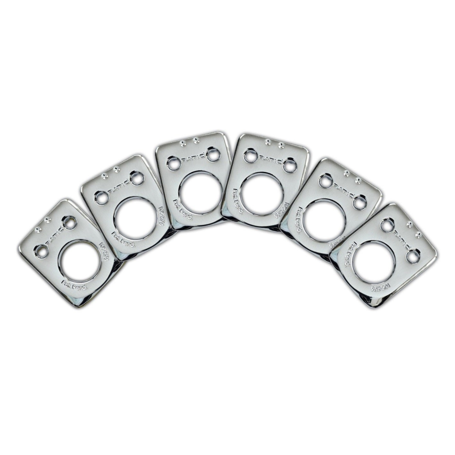 Graph Tech PRT-952-222-C0 Ratio InvisoMatch Mounting Plates, Sperzel Style 1-Pin Hole (6 pcs.) - Chrome