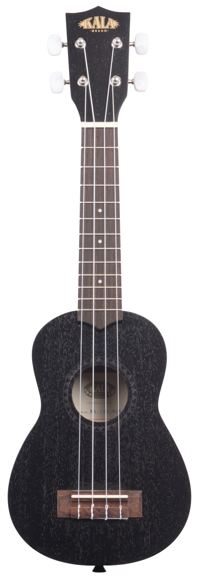 KALA KA-15S BLK - Black Satin Mahogany Soprano Ukulele, with Bag (UB-S)