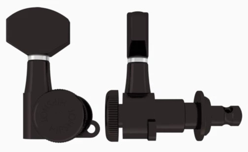 Hipshot Grip-Lock Closed Guitar Tuning Machine - Bass Side (Left) - Black