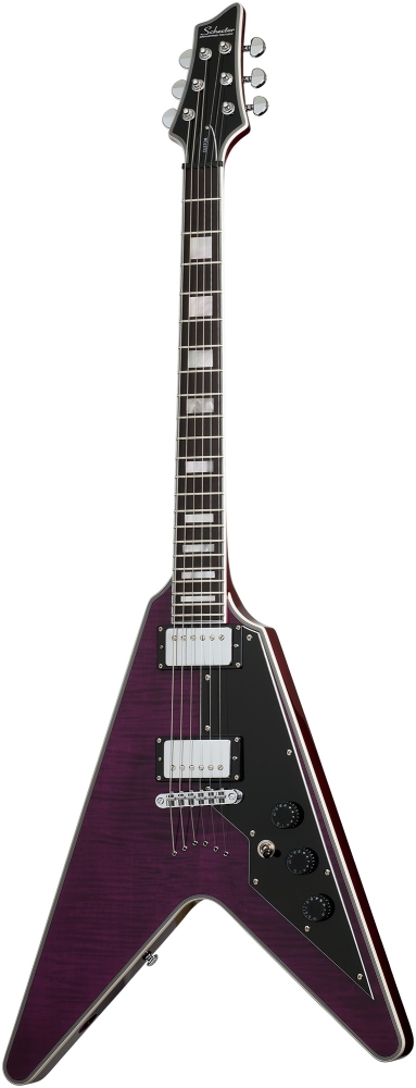 SCHECTER E-Gitarre V-1 Custom, Trans Purple