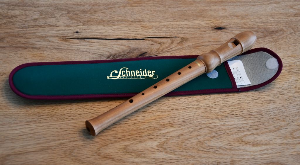 SCHNEIDER 3sk Sopran Blockflöte, deutsch, Kirschbaum