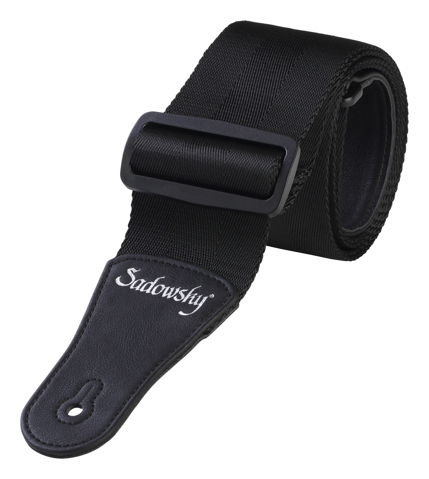 Sadowsky Nylon Bass Strap - Black, Silver Embossing