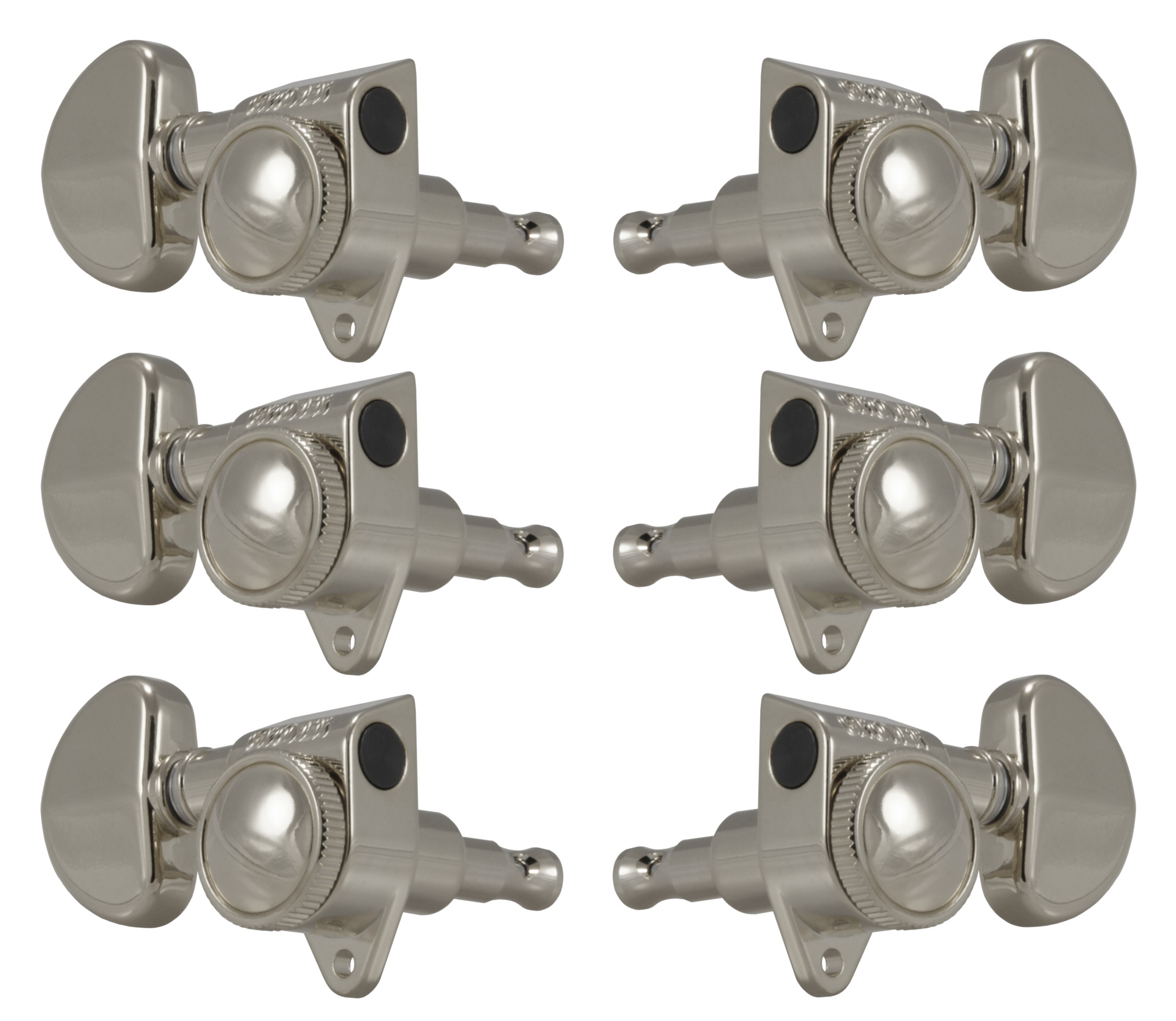 Grover 502N Roto-Grip Locking Rotomatics with Round Button - Guitar Machine Heads, 3 + 3 - Nickel
