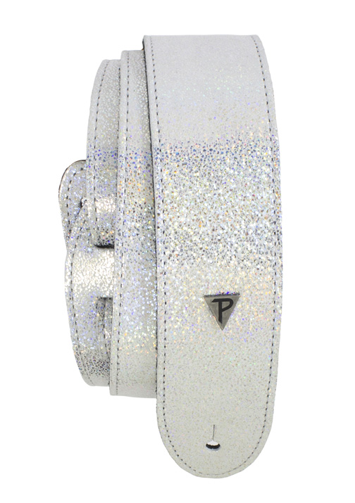 Perri's 7639 Holographic Pearl Leather Gurt, white