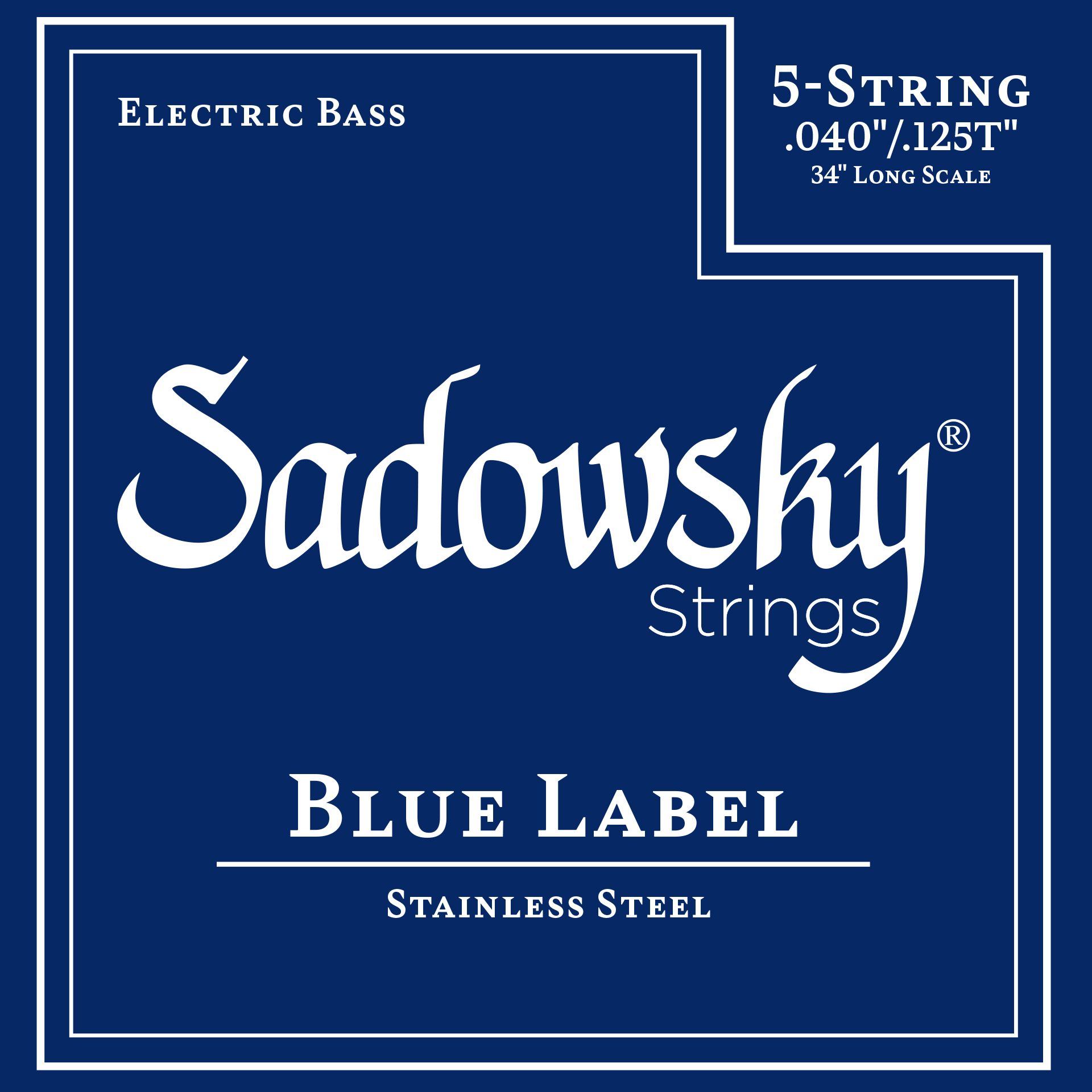 Sadowsky Blue Label Bass String Set - 5-String, Stainless Steel, Taperwound, Long Scale (34"), .040-.125
